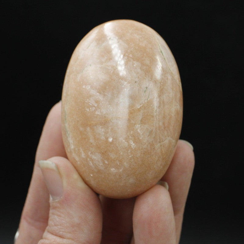 Polished Peach Moonstone Palm Stones || Calmness || India-Nature's Treasures