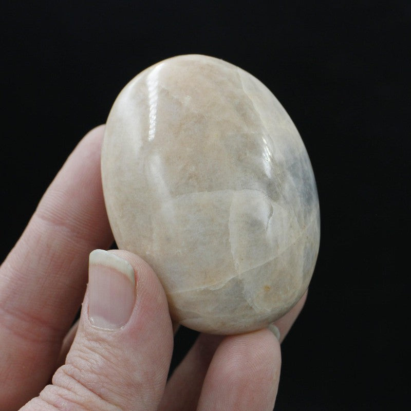 Polished Peach Moonstone Palm Stones || Calmness || India-Nature's Treasures