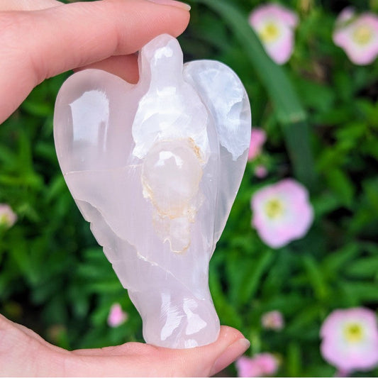 Polished Pink Calcite Angel Carvings || Compassion || Peru-Nature's Treasures