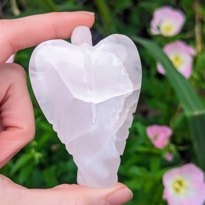 Polished Pink Calcite Angel Carvings || Compassion || Peru-Nature's Treasures