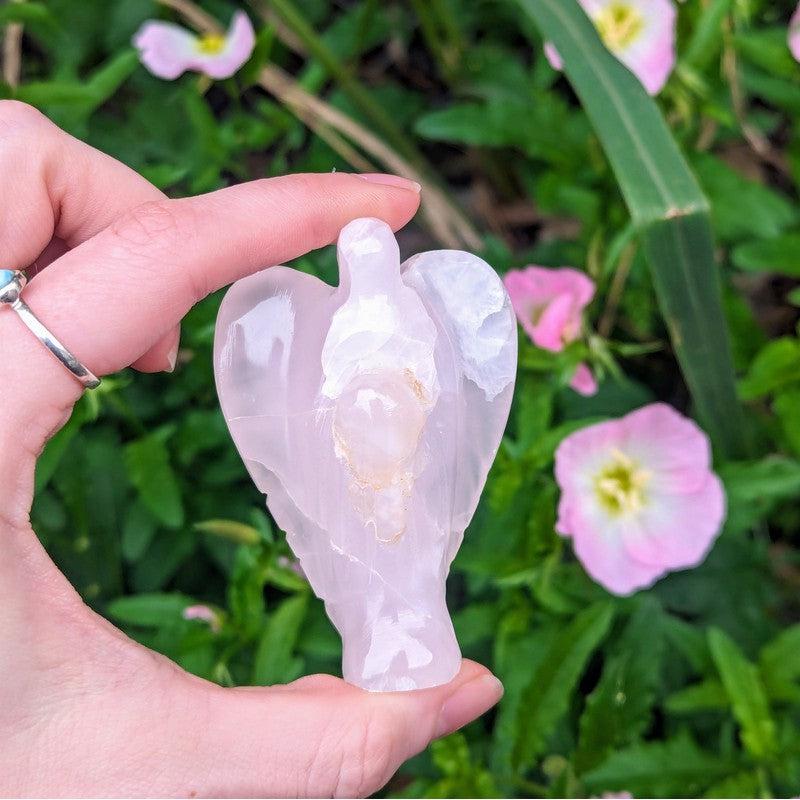Polished Pink Calcite Angel Carvings || Compassion || Peru-Nature's Treasures