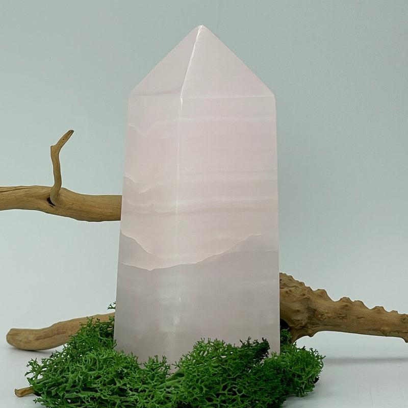 Polished Pink Mangano Calcite Obelisk Tower Points || Madagascar-Nature's Treasures