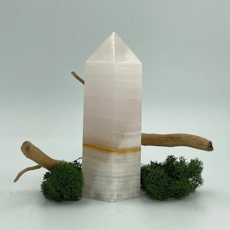 Polished Pink Mangano Calcite Obelisk Tower Points || Madagascar-Nature's Treasures