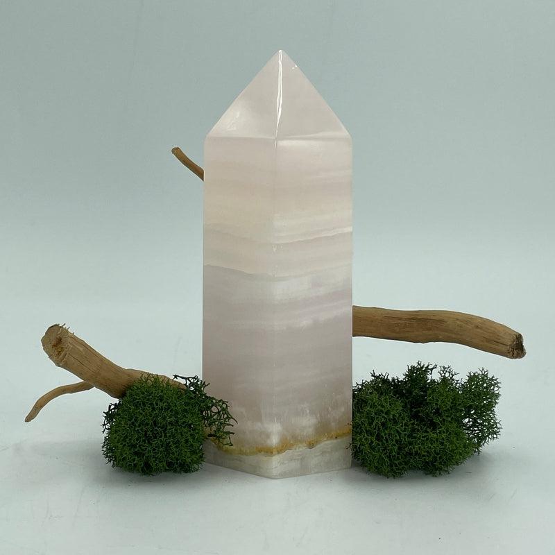 Polished Pink Mangano Calcite Obelisk Tower Points || Madagascar-Nature's Treasures