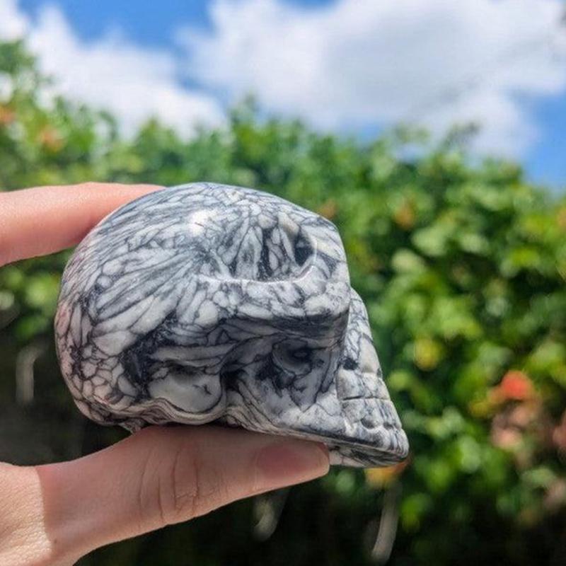 Polished Pinolith Jasper Skull Carvings || Canada-Nature's Treasures