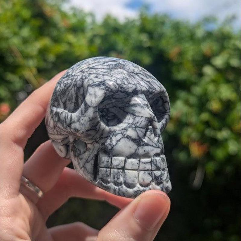 Polished Pinolith Jasper Skull Carvings || Canada-Nature's Treasures