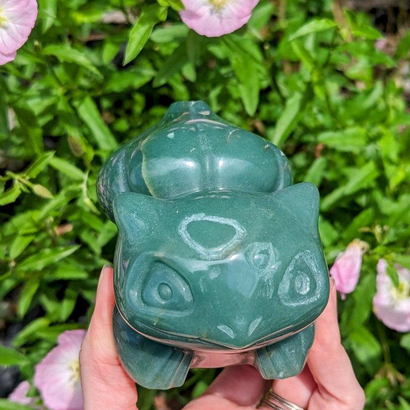 Polished Pokemon Bulbasaur Green Aventurine Carving-Nature's Treasures