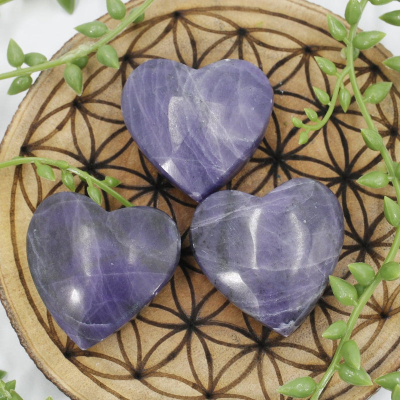 Polished Purple Opal Hearts || Spiritual Enhancement || Mexico-Nature's Treasures