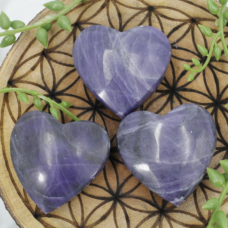 Polished Purple Opal Hearts || Spiritual Enhancement || Mexico-Nature's Treasures