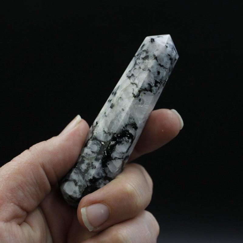 Polished Rainbow Moonstone Massage Point Tool || India-Nature's Treasures