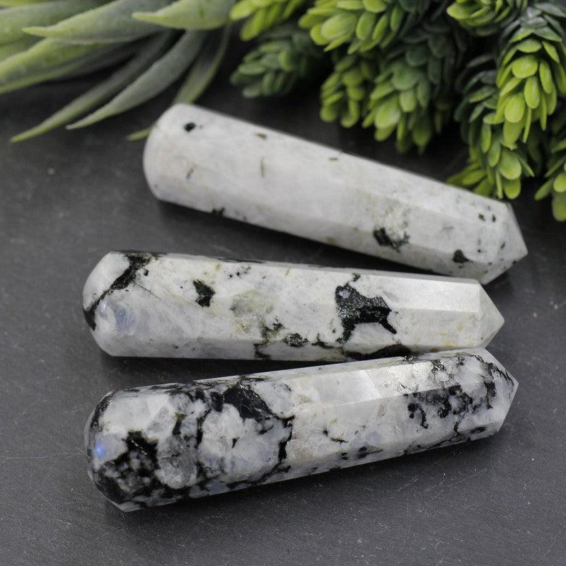 Polished Rainbow Moonstone Massage Point Tool || India-Nature's Treasures