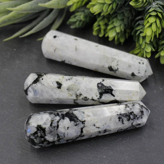 Polished Rainbow Moonstone Massage Point Tool || India-Nature's Treasures