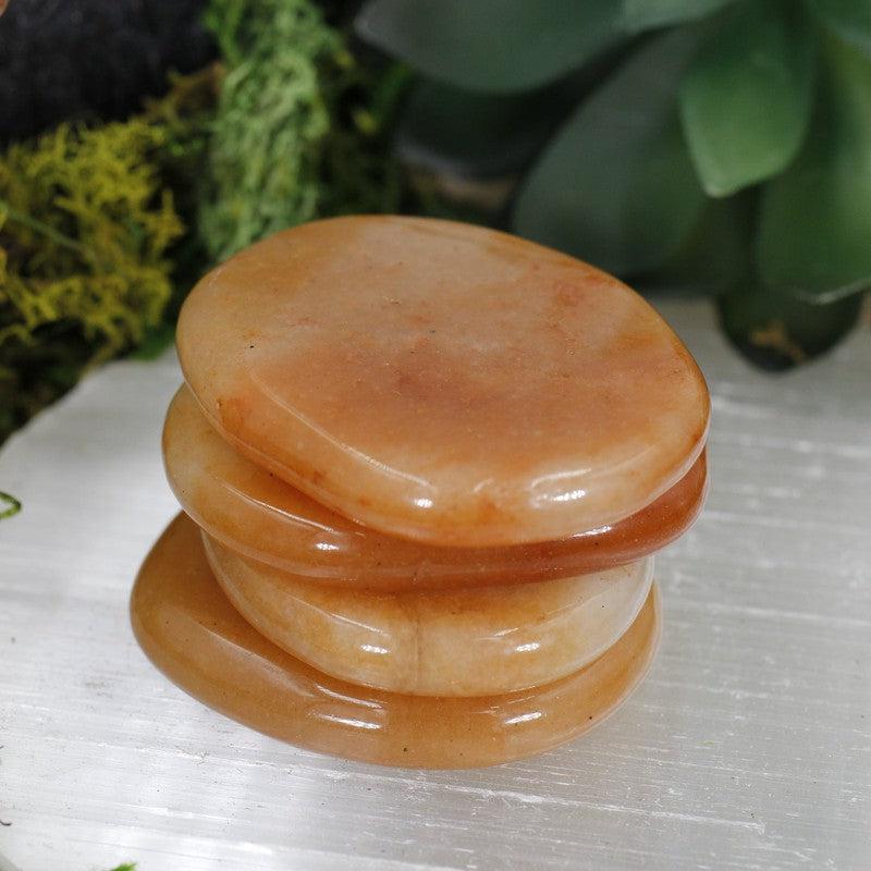 Polished Red Aventurine Large Flat Palm Stones || India-Nature's Treasures