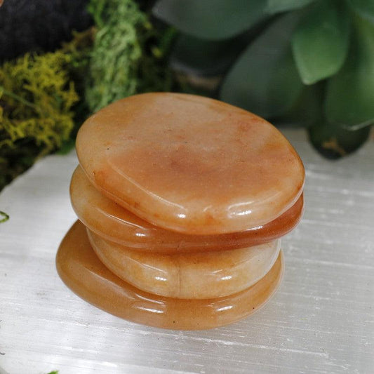 Polished Red Aventurine Large Flat Palm Stones || India-Nature's Treasures