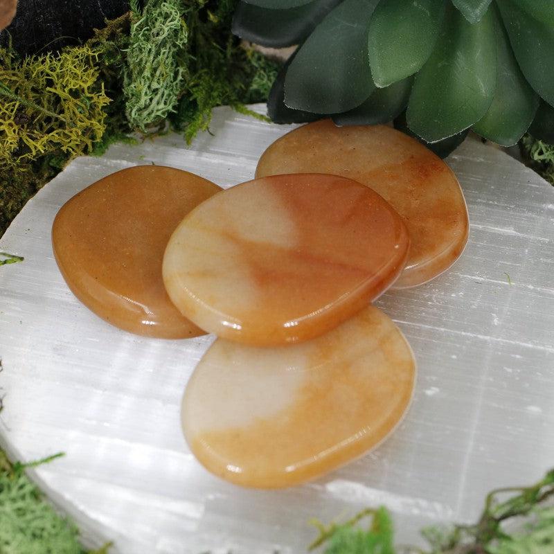 Polished Red Aventurine Large Flat Palm Stones || India-Nature's Treasures