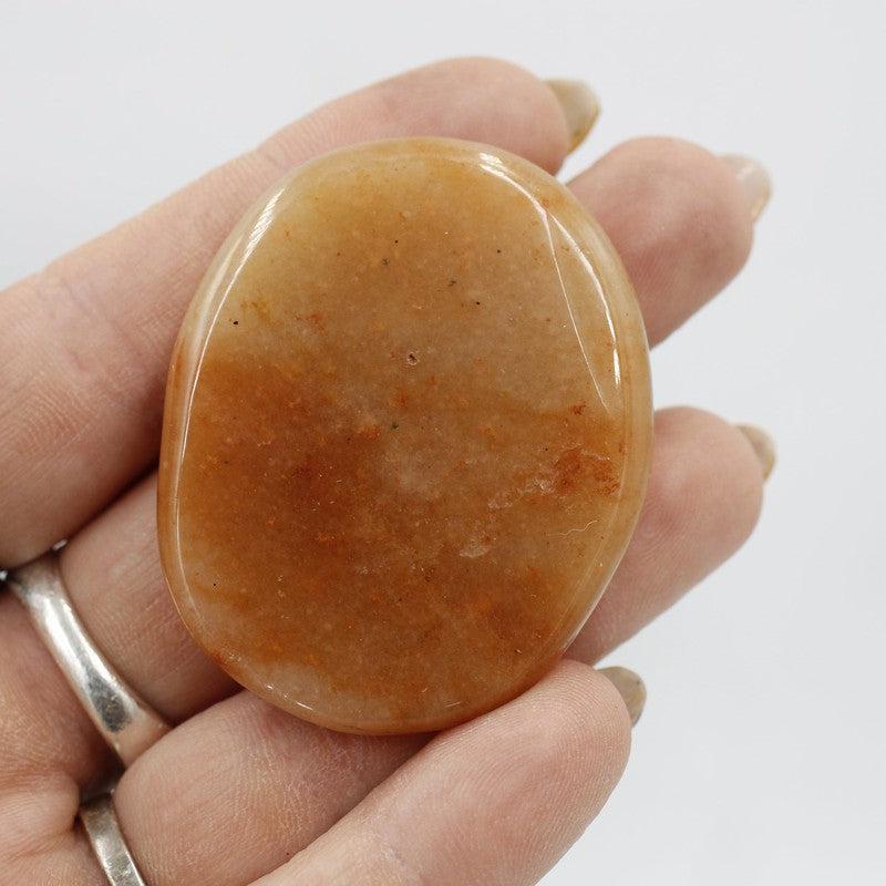 Polished Red Aventurine Large Flat Palm Stones || India-Nature's Treasures