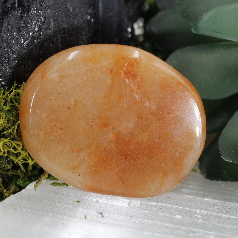 Polished Red Aventurine Large Flat Palm Stones || India-Nature's Treasures