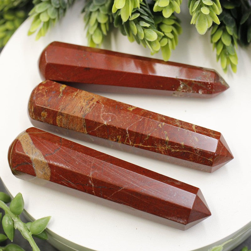 Polished Red Jasper Massage Point Tools || Brazil-Nature's Treasures