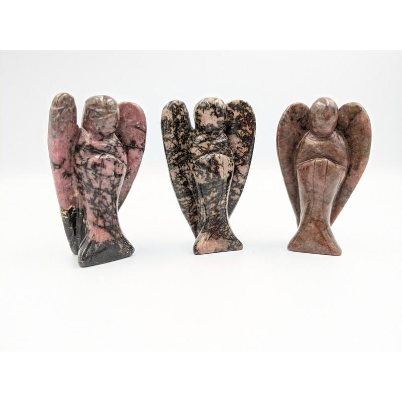 Polished Rhodonite Angel Carvings || Inner-Love, Clarity || China-Nature's Treasures