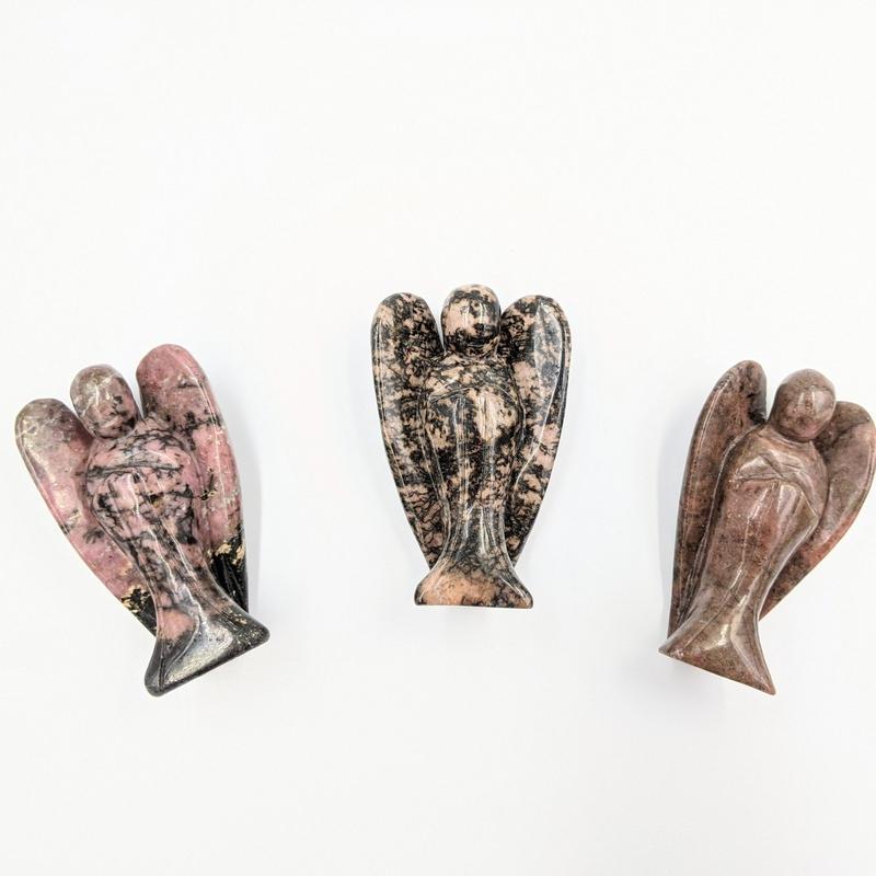 Polished Rhodonite Angel Carvings || Inner-Love, Clarity || China-Nature's Treasures