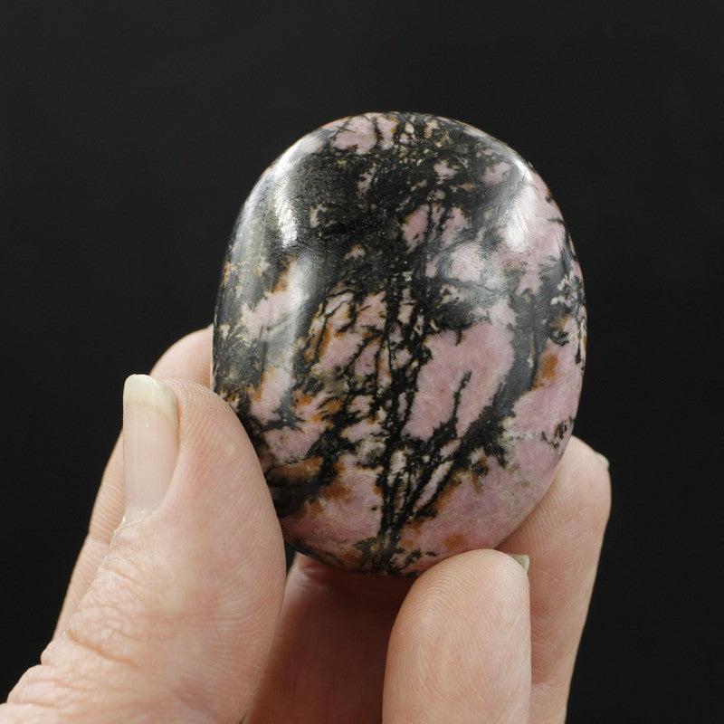 Polished Rhodonite Palm Stones || Inner-Love, Grounding || India-Nature's Treasures