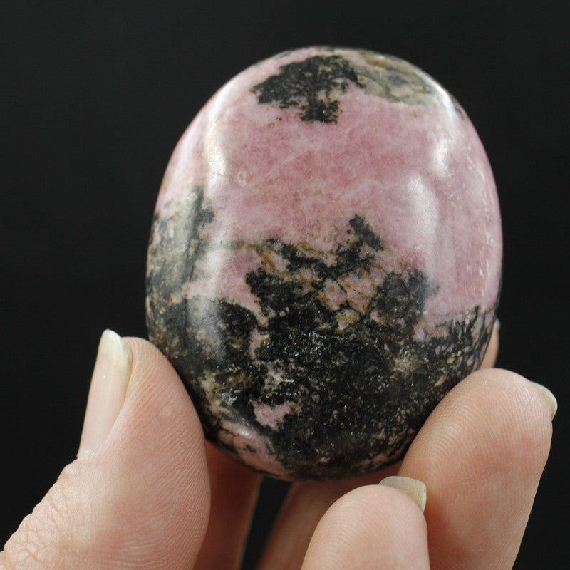 Polished Rhodonite Palm Stones || Inner-Love, Grounding || India-Nature's Treasures