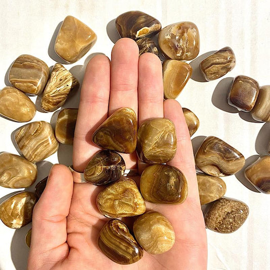 Polished Rootbeer Calcite Tumbled Stones || Grounding & Focus || Pakistan-Nature's Treasures