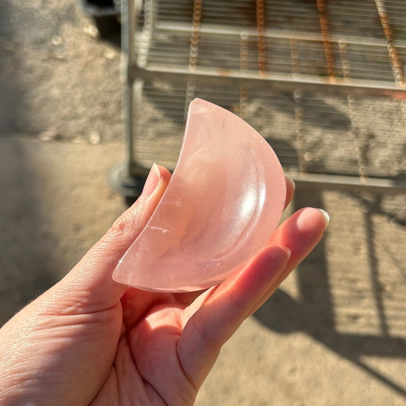 Polished Rose Quartz Crystal Bowls-Nature's Treasures