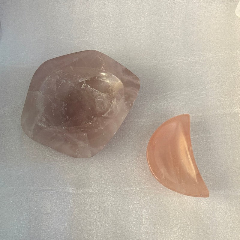 Polished Rose Quartz Crystal Bowls || Trunk Show-Nature's Treasures
