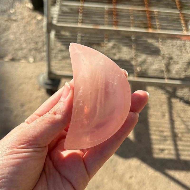 Polished Rose Quartz Crystal Bowls-Nature's Treasures