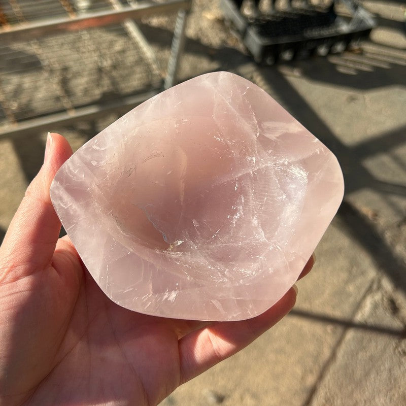 Polished Rose Quartz Crystal Bowls-Nature's Treasures