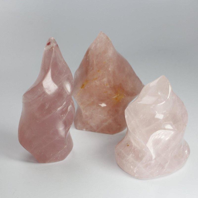 Polished Rose Quartz Free Form Flames || Inner Love || Madagascar-Nature's Treasures