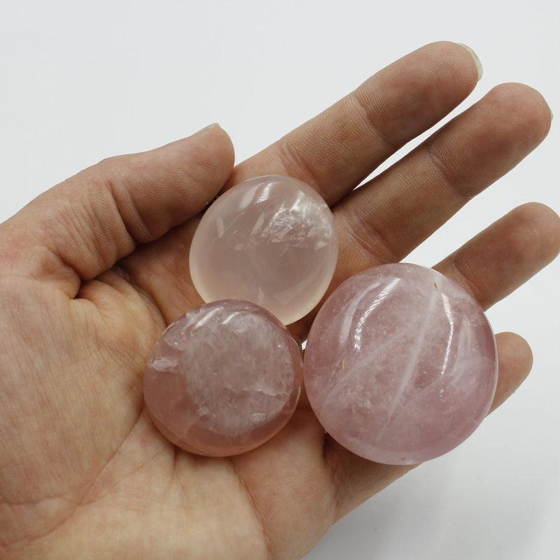 Polished Rose Quartz Gallet Palm Stones || Self-Love || Madagascar-Nature's Treasures