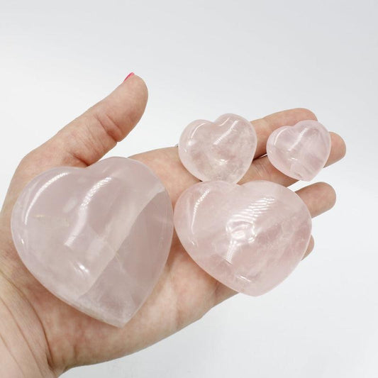 Polished Rose Quartz Hearts || Self Love, Inner Healing || Madagascar-Nature's Treasures