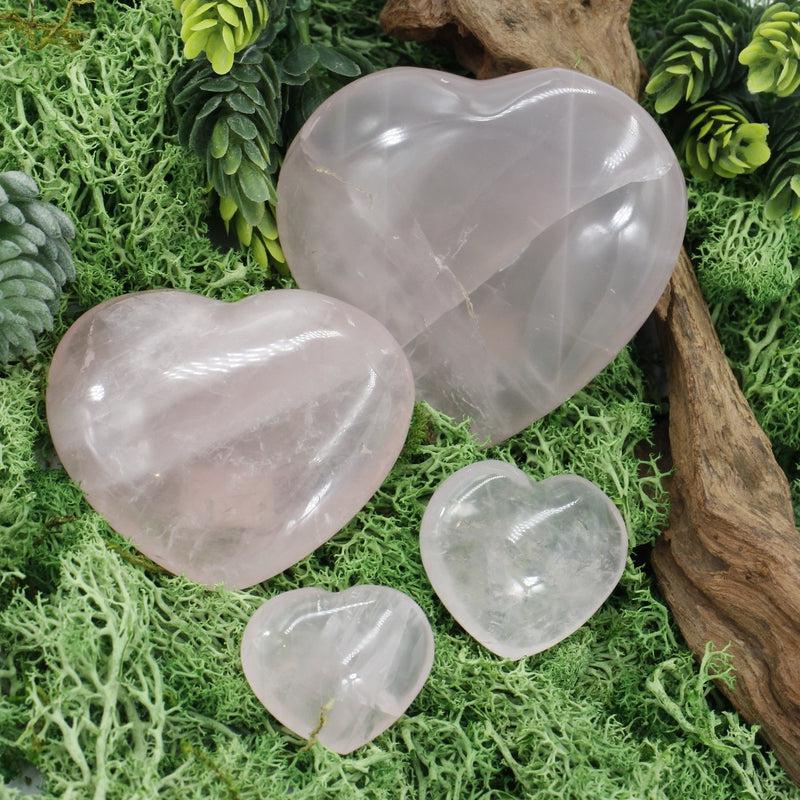 Polished Rose Quartz Hearts || Self Love, Inner Healing || Madagascar-Nature's Treasures