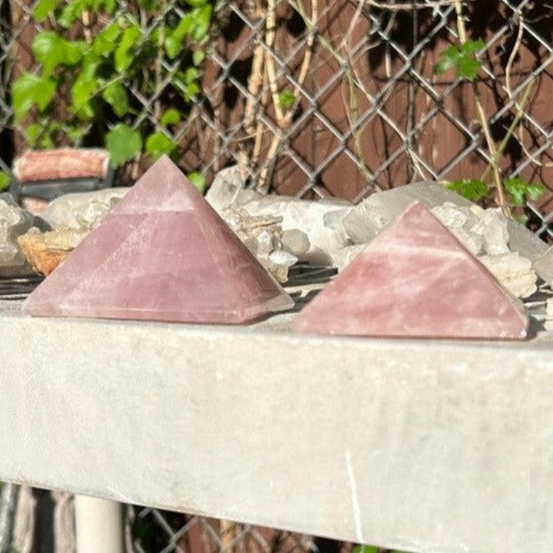 Polished Rose Quartz Pyramids || Trunk Show-Nature's Treasures