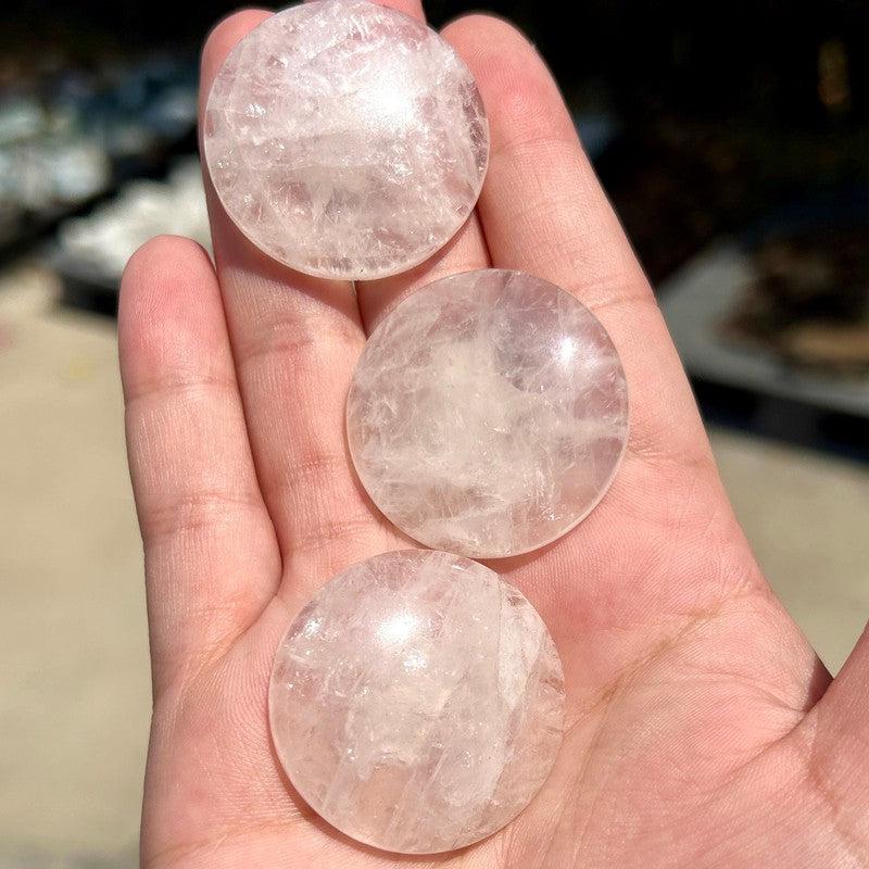 Polished Rose Quartz Round Cabochons || Brazil-Nature's Treasures