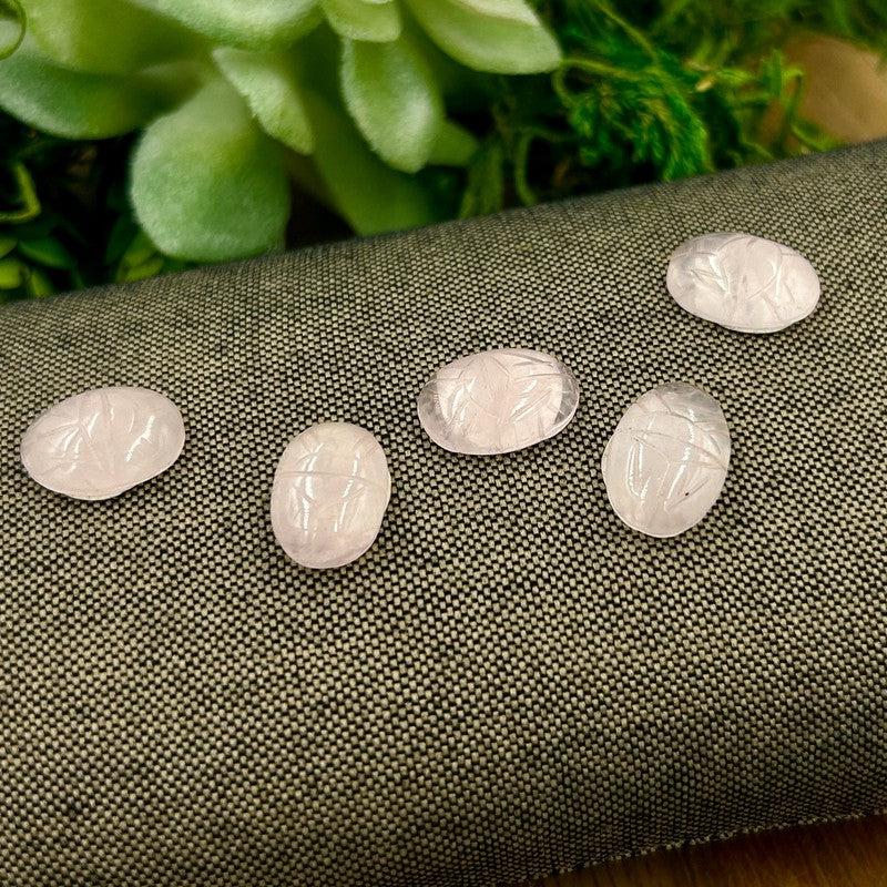 Polished Rose Quartz Scarab Beetle Cabochons || Brazil-Nature's Treasures