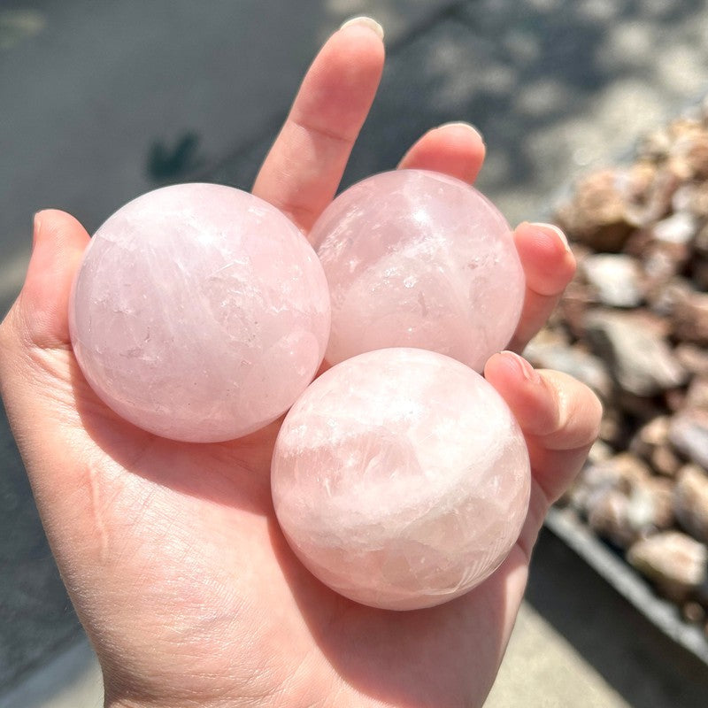 Polished Rose Quartz Spheres || Inner Love || Brazil-Nature's Treasures