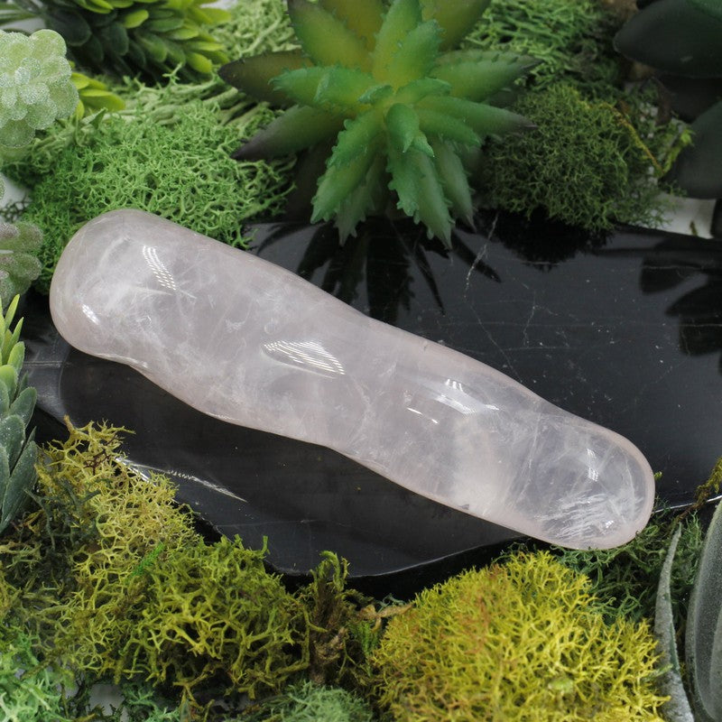 Polished Rose Quartz Spiral Massage Tool || Emotional Healing-Nature's Treasures