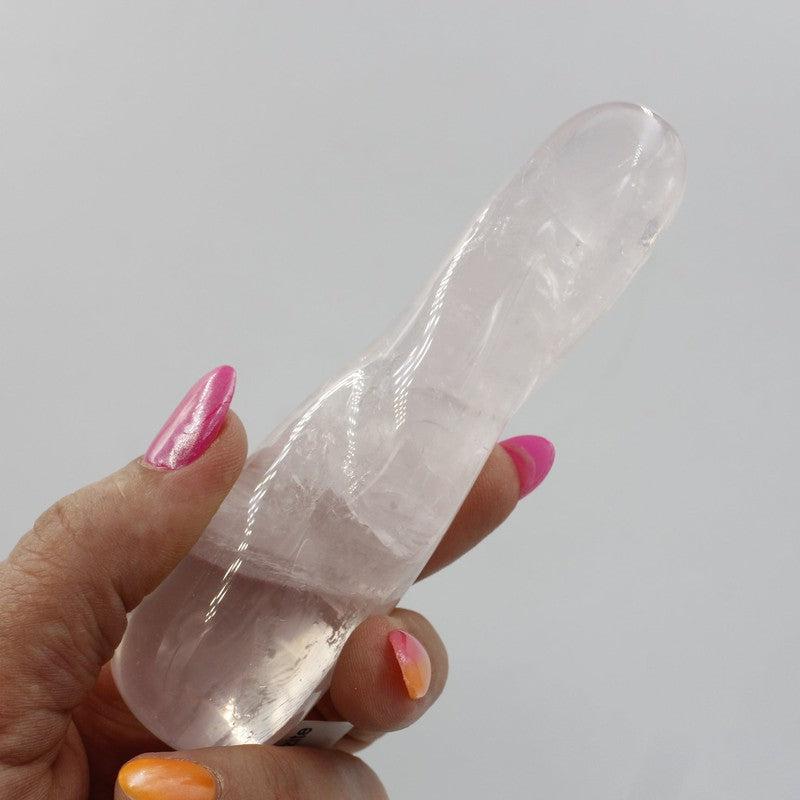 Polished Rose Quartz Spiral Massage Tool || Emotional Healing-Nature's Treasures