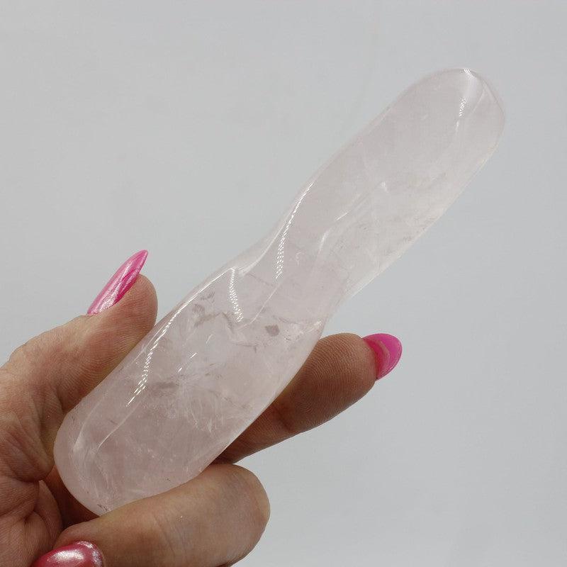 Polished Rose Quartz Spiral Massage Tool || Emotional Healing-Nature's Treasures