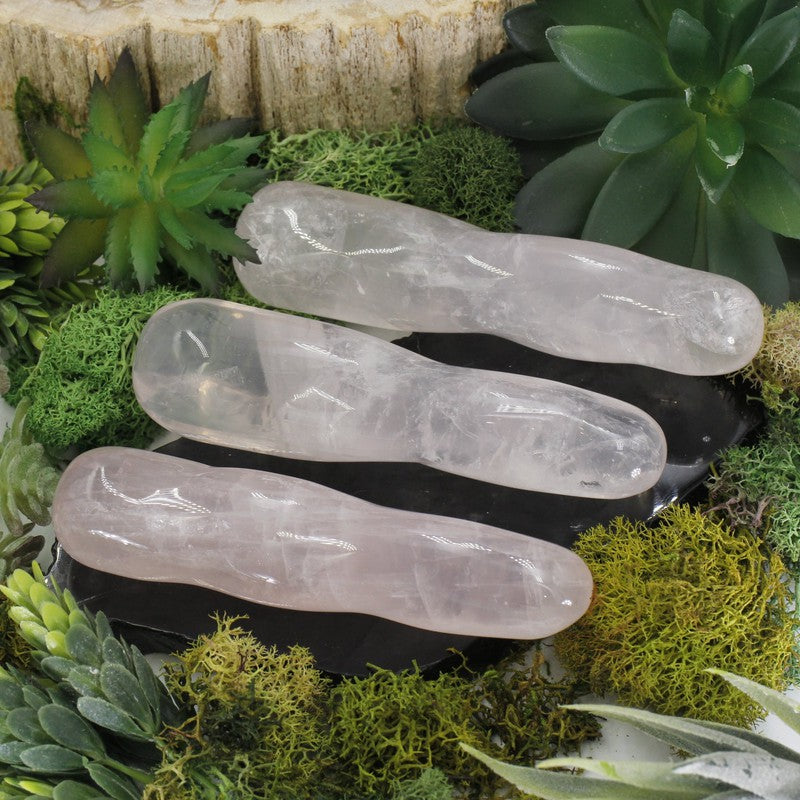 Polished Rose Quartz Spiral Massage Tool || Emotional Healing-Nature's Treasures