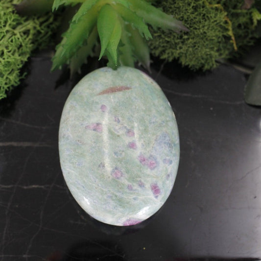 Polished Ruby And Fuchsite Palm Stones || Releasing Trauma-Nature's Treasures