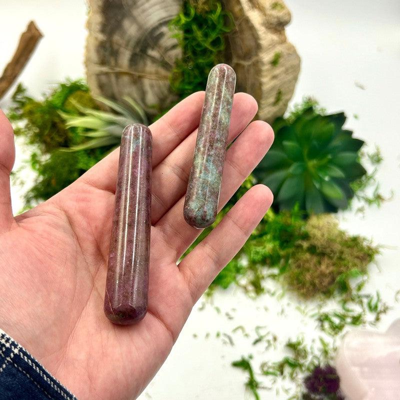 Polished Ruby In Kyanite Massage Tool || India-Nature's Treasures