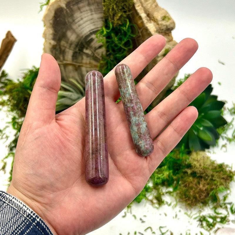 Polished Ruby In Kyanite Massage Tool || India-Nature's Treasures