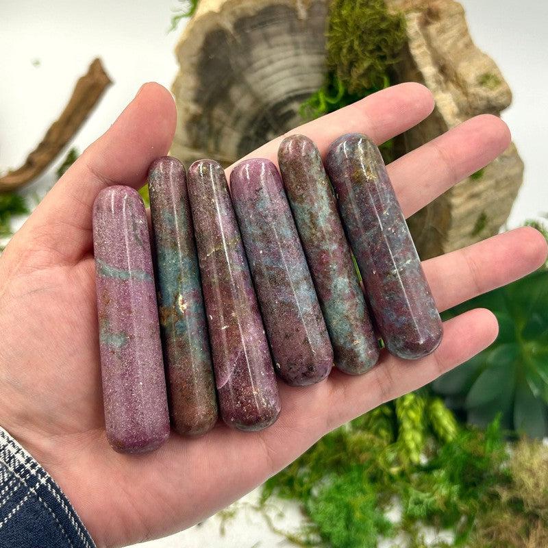 Polished Ruby In Kyanite Massage Tool || India-Nature's Treasures