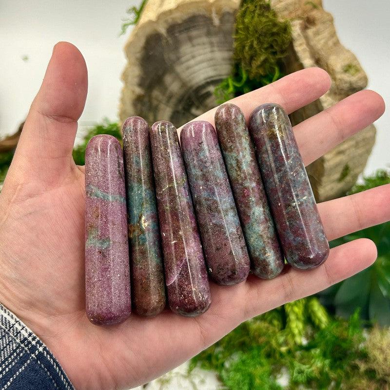 Polished Ruby In Kyanite Massage Tool || India-Nature's Treasures
