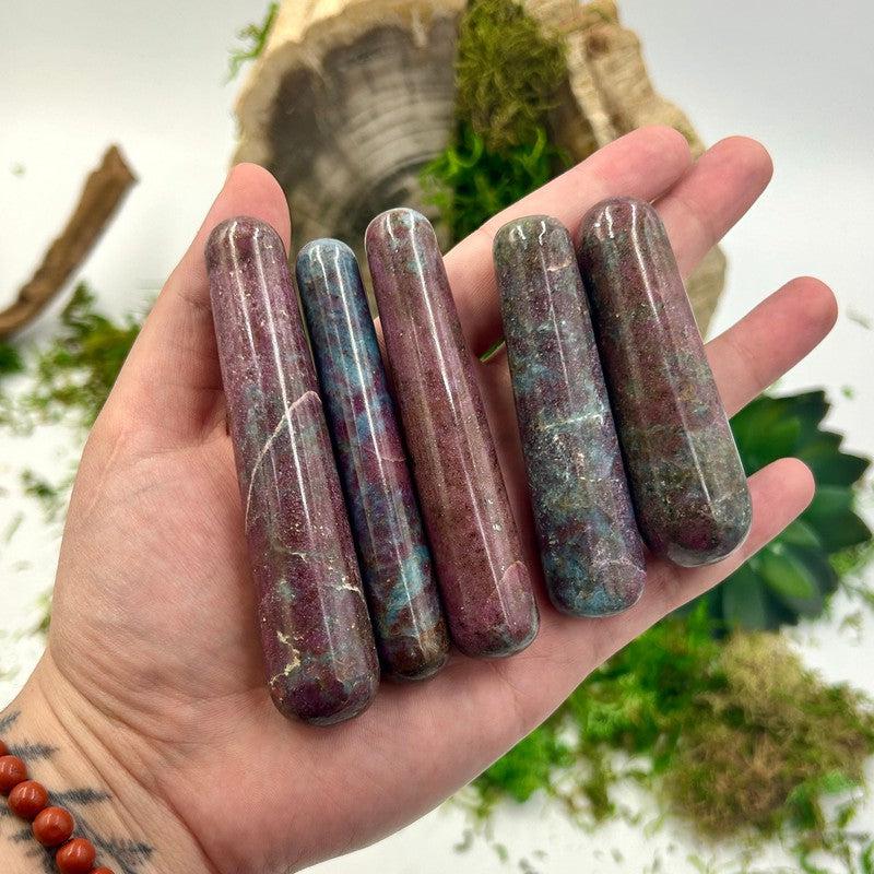 Polished Ruby In Kyanite Massage Tool || India-Nature's Treasures