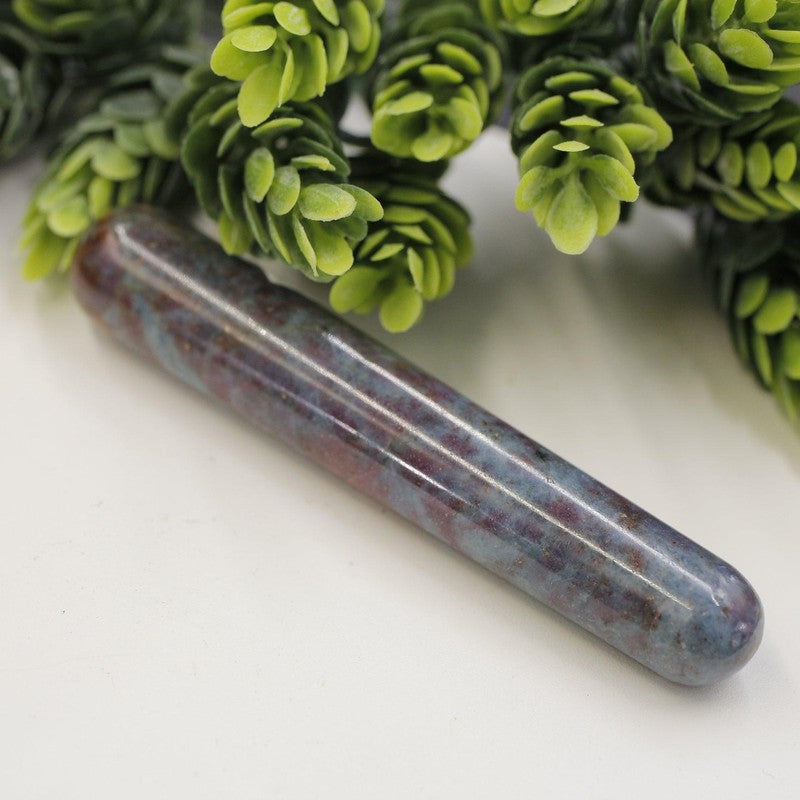 Polished Ruby In Kyanite Massage Tool || India